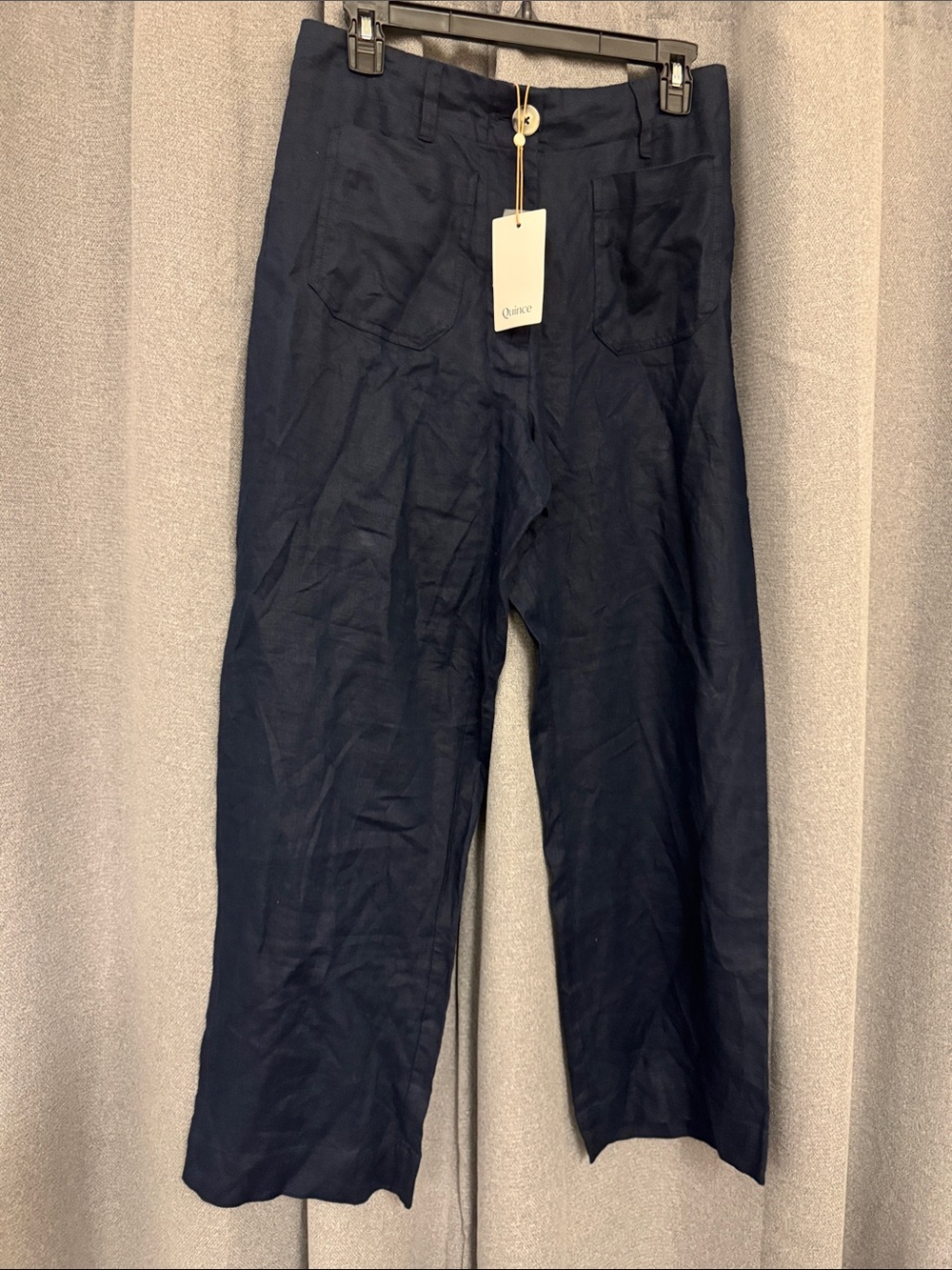 Quince 100% European linen Patch pocket wide leg pants